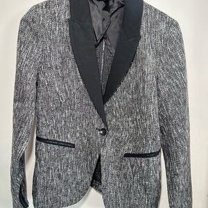 Stylish Black and Gray Metallic Blazer